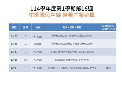 【學務】114-1第16週午餐菜單圖片