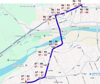 交通車-山佳育德線路線圖