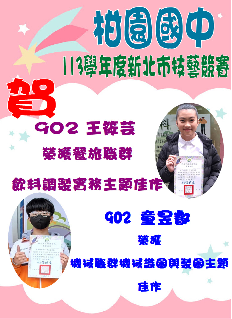 113學年度新北市技藝競賽慶賀圖